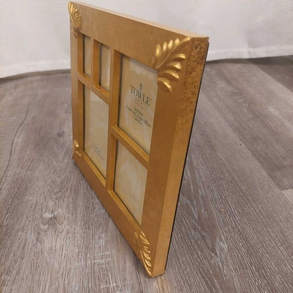 TOWLE Silversmiths gold leaf collage picture frame